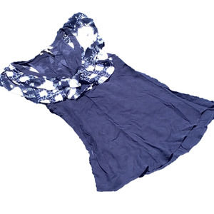 BCBG Short Sleeve Navy Tie Dye top Sz S